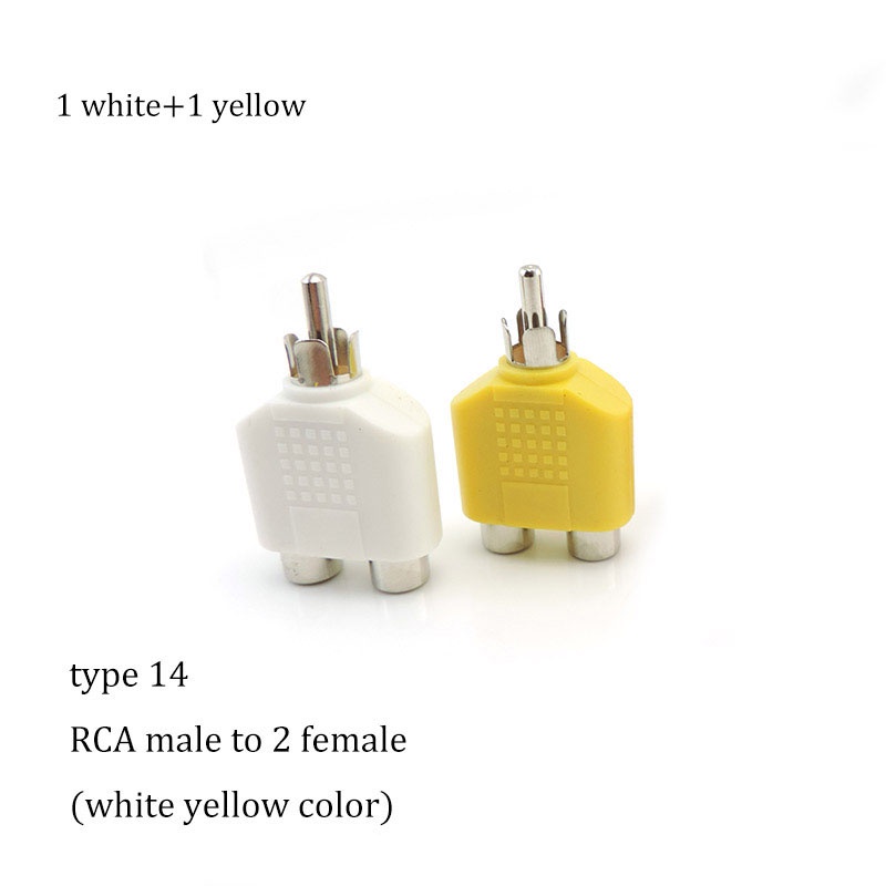 Set 2 Đầu Nối RCA male Sang 2 RCA Female 3rca AV Video Audio RCA 2 3 Chiều a1