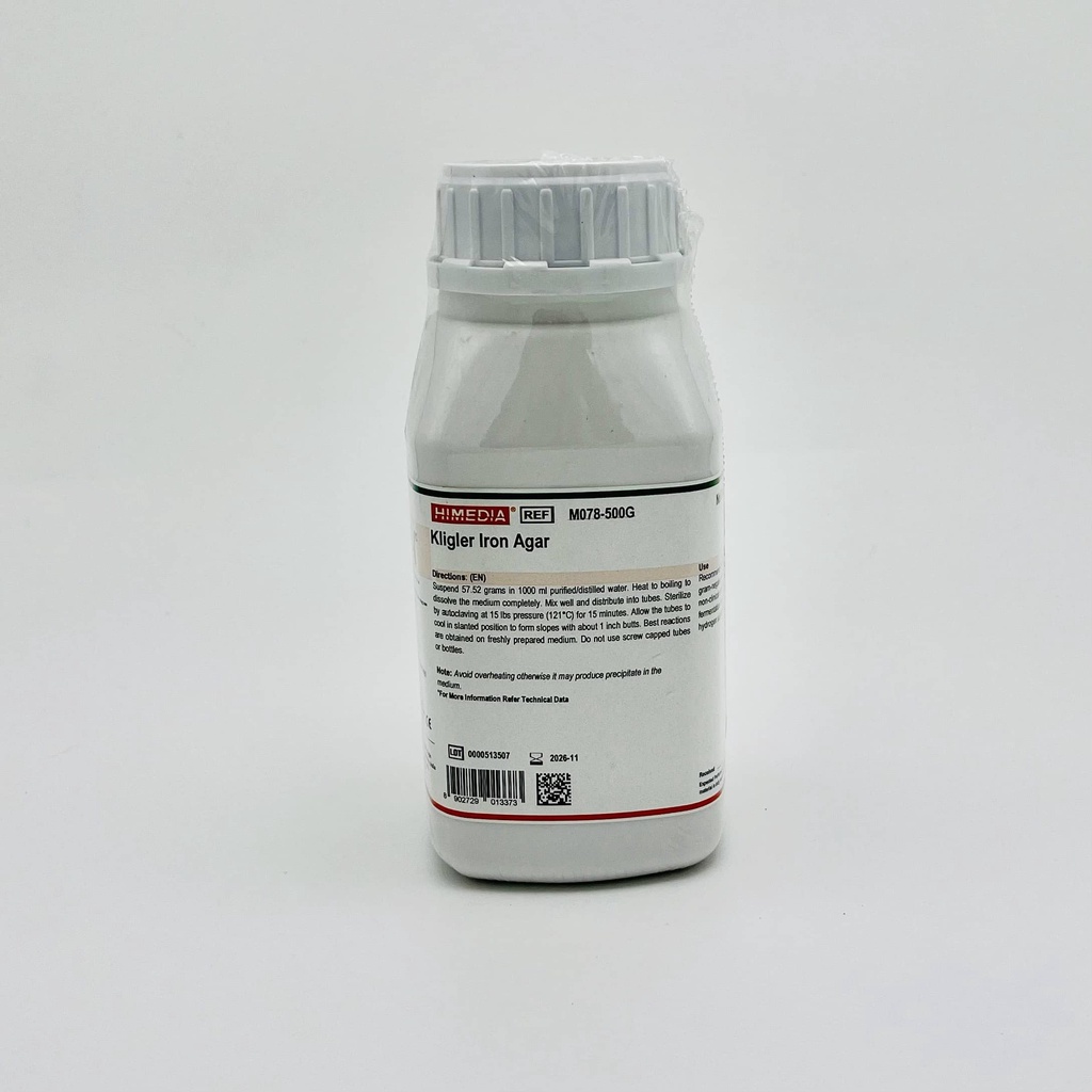 Môi trường Kligler Iron Agar (Chai 500G, Himedia) [LAB]