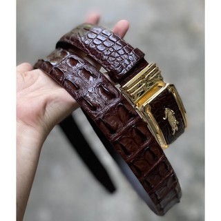 Dây nịt da cá sấu thật size 3.5cm - cá sấu gò vấp