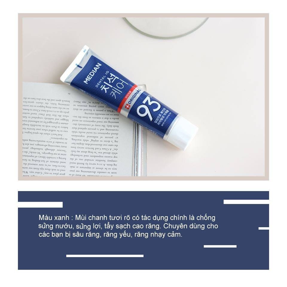 Kem Đánh Răng Median 93% Toothpaste giảm viêm nướu, trắng răng 120g