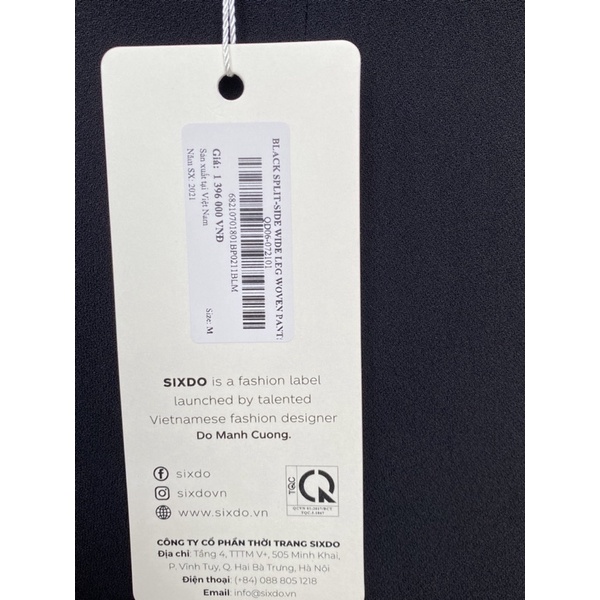 SIXDO newtag set áo lụa và quần đen ống rộng mới nguyên tag S/M/L