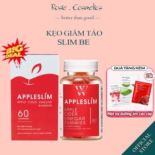 Kẹo Giấm Táo Giảm Cân Apple Slim Hộp 60 Viên Kẹo Giảm Cân Cấp Tốc không phải thuốc giảm cân