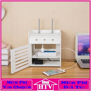 Tủ wifi, để ổ cắm điện, modem, decor không gian sống - A31