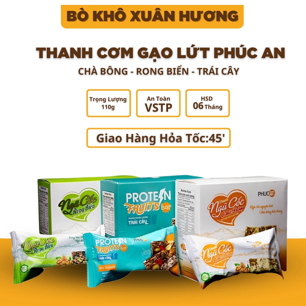 Thanh Năng lượng PHÚC AN Ngũ cốc ăn kiêng thơm ngon hảo hạng - Hộp 110g (5 Thanh)
