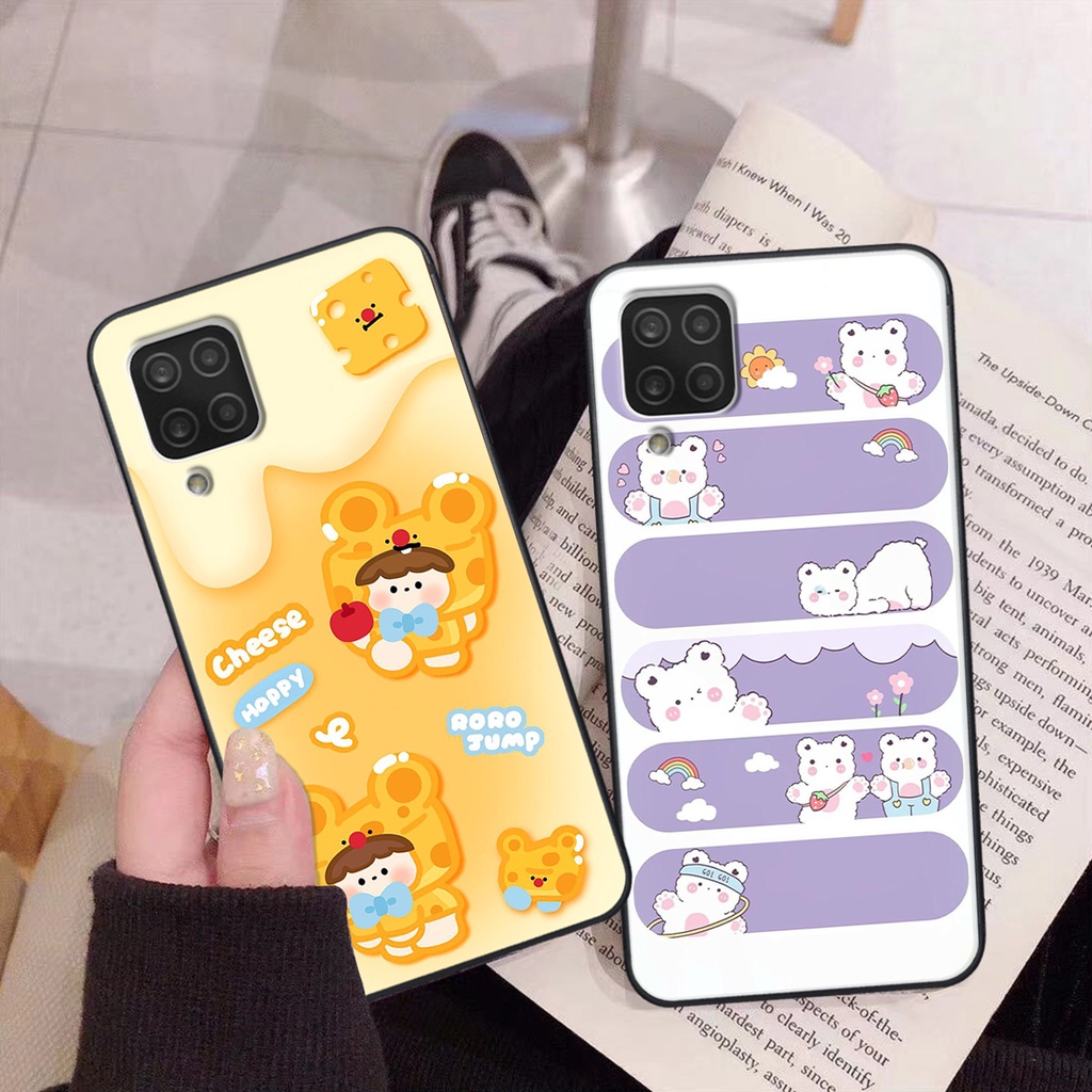Ốp Samsung A12 / M12 gấu cute gấu dễ thương nhiều màu sắc ốp xinh cá tính