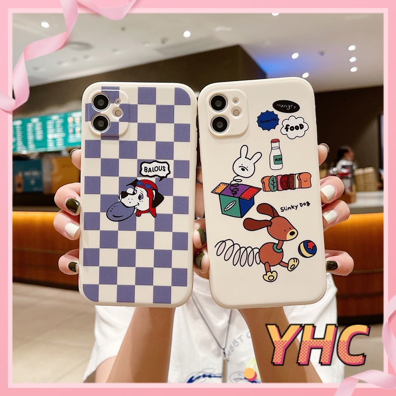 ốp iphone TPU Họa Tiết Kẻ Ô Cún Dễ Thương tương thích iPhone 6s 6splus 7 7plus 8 8plus X XS XSMAX 11 12 Pro Max Plus Promax-968