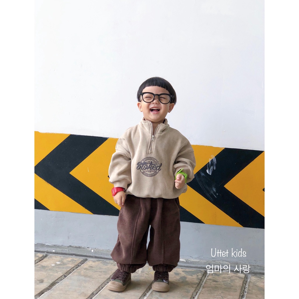 ÁO SWEATER LÓT NHUNG PHONG CÁCH HÀN QUỐC RẤT ĐẸP CHO BÉ GÁI VÀ BÉ TRAI