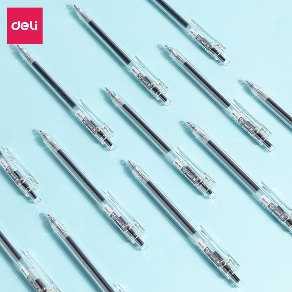 Bút Gel Học Sinh Ngòi 0.5 Mực Đen Nhanh Khô Thiết Kế Vỏ Trong Suốt - A623 .