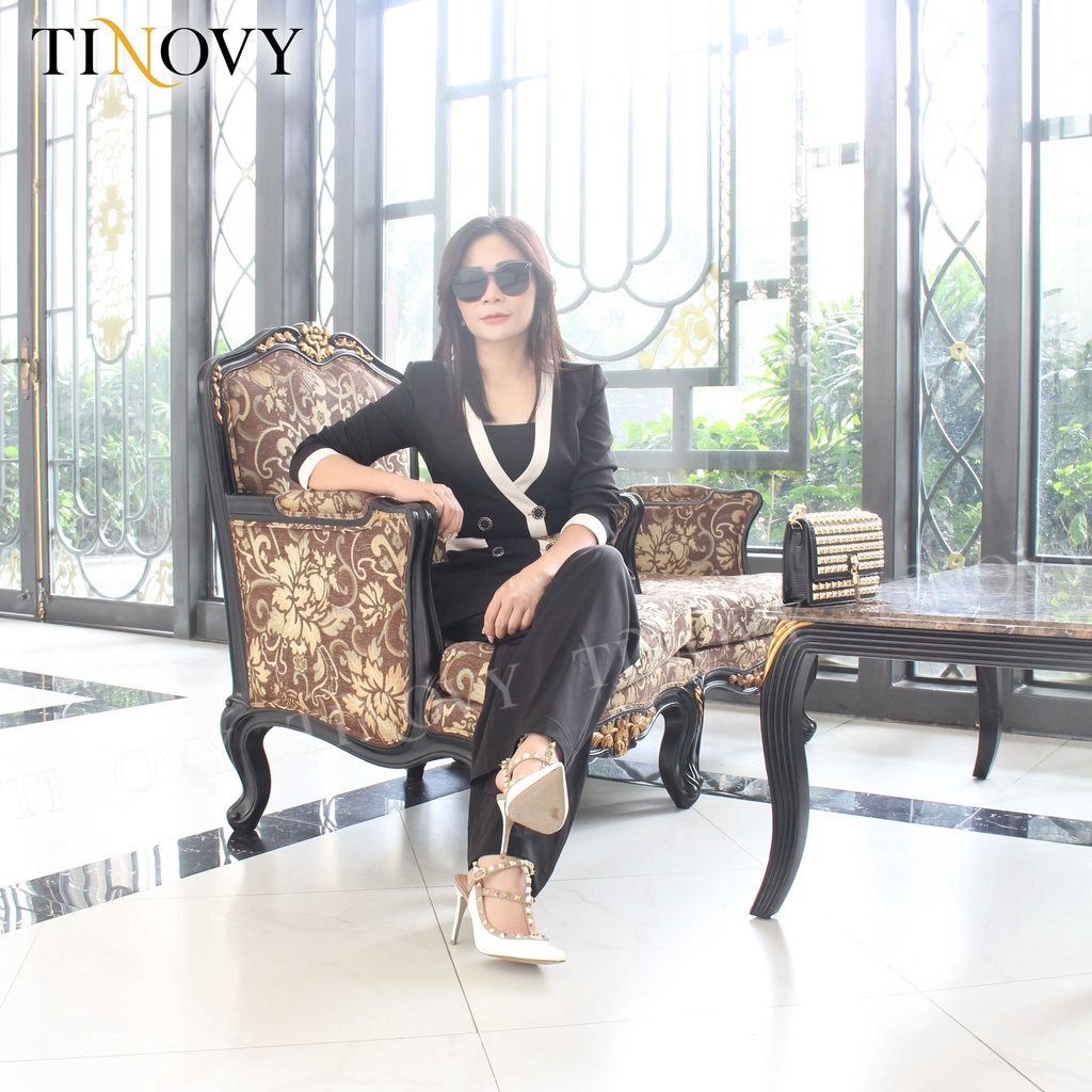 Bộ vest cổ tim phối nẹp TINOVY BOA22103