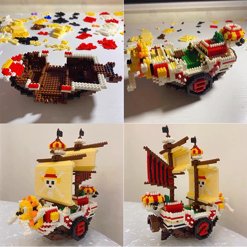 Lego one piece-mô hình tàu sunny lắp ghép cao cấp giá rẻ, đồ chơi lắp ráp mô hình thông minh cho bé BOBIKIDS LG17