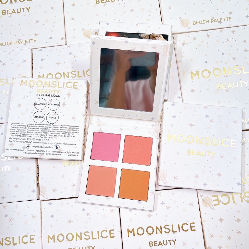 Bảng má hồng Moon Slice Beauty 4 ô & 9 ô chuẩn màu tone cam hồng siêu xinh dành cho makeup TRANCI