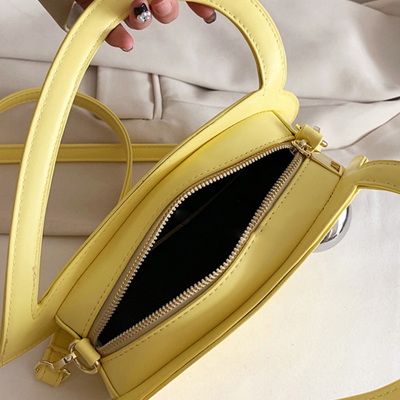 Ielgy niche Túi Đeo Chéo Màu Trơn Họa Tiết Trái Tim Cho Nữ