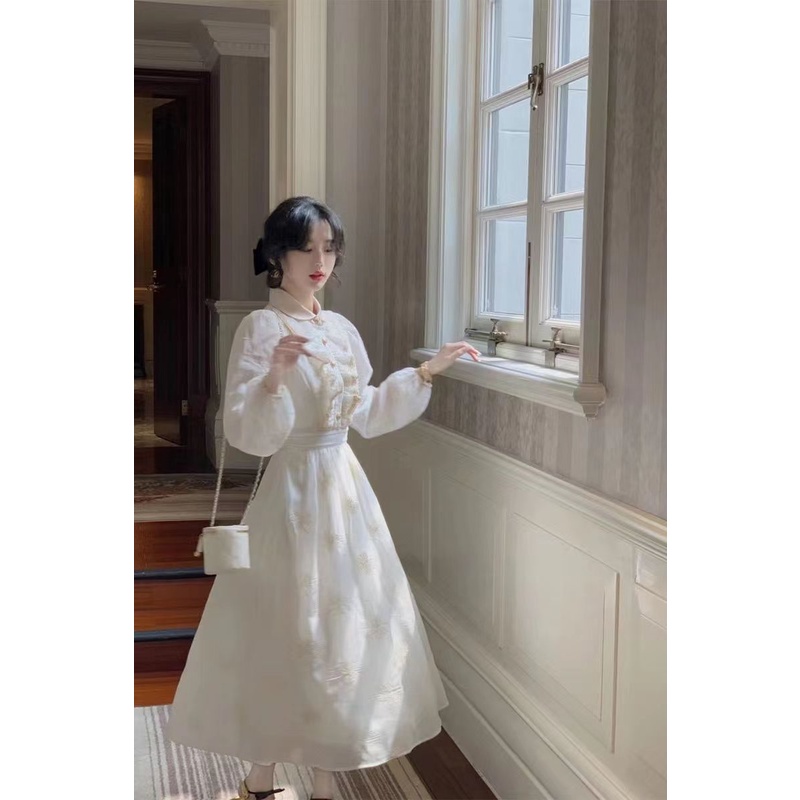 Đầm Công Chúa Tay Dài Phong Cách Pháp Thanh Lịch Thời Trang Mùa Thu 2022 Mới