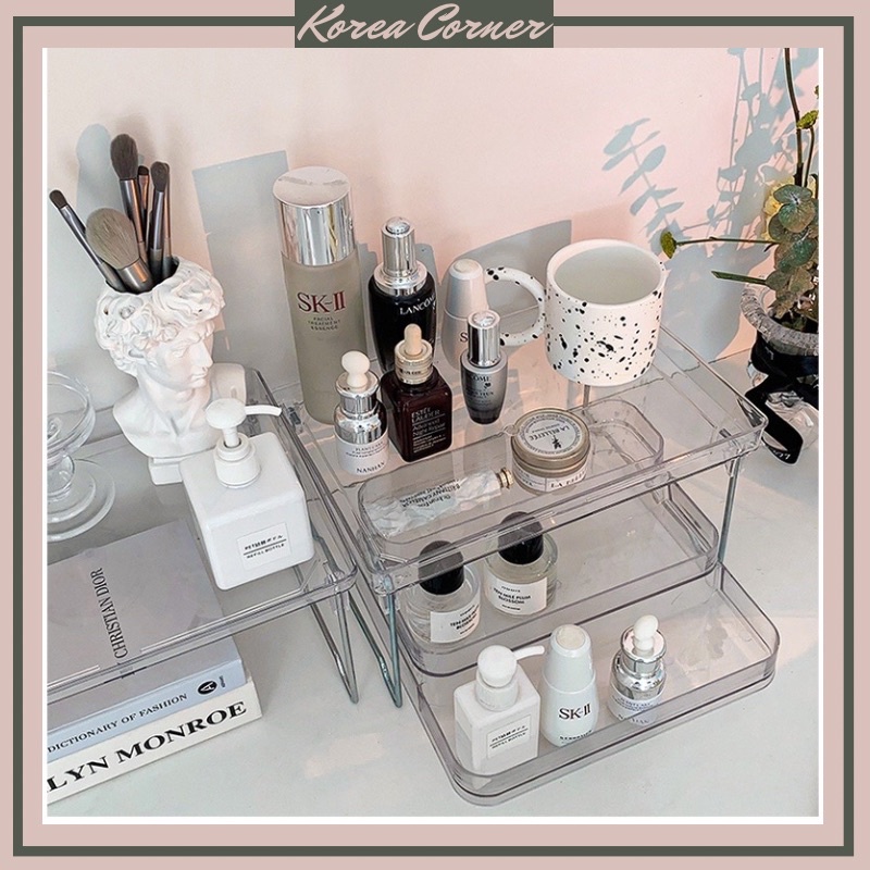 KỆ XẾP / KỆ 3 TẦNG TRONG SUỐT DECOR ĐỂ BÀN BẰNG NHỰA ACRYLIC