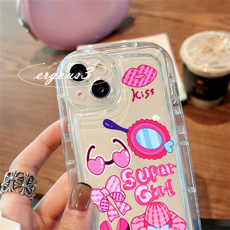 Ốp Điện Thoại TPU Mềm Đệm Khí In Hình Cô Gái Hoạt Hình Cho IPhone 14 13 12 11 Pro Max SE2020 X XR Xs Max 7 8 Plus