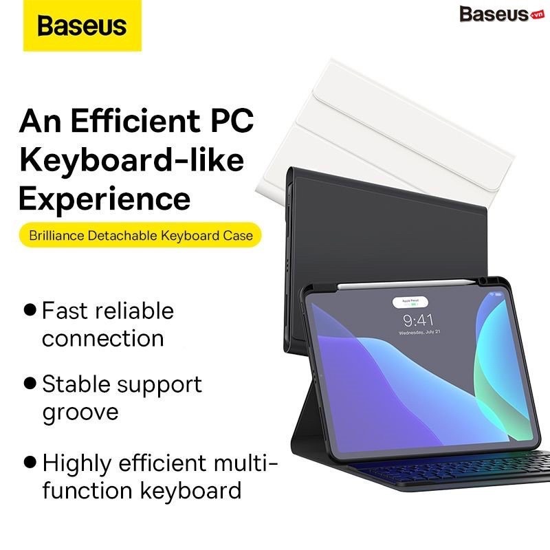 Bao Da Nam Châm Tích Hợp Bàn Phím Baseus cho iPad 11 2018, 2020, M1 2021, 12.9 inch Brilliance Detachable Keyboard Case