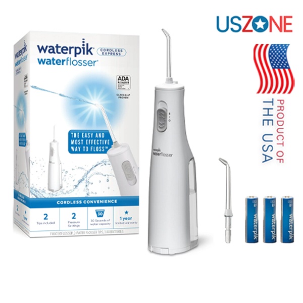 Máy tăm nước cấp tốc không dây Waterpik Cordless Express Water Flosser White WF-02 USA