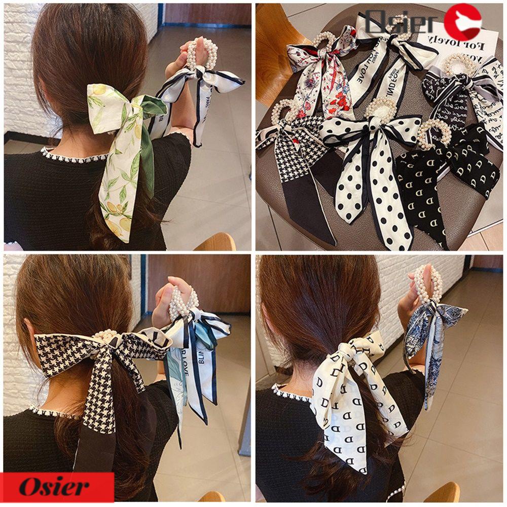 Dây Buộc Tóc Ruy Băng Dài In Họa Tiết Hoa Xinh Xắn Cho Nữ 1 #