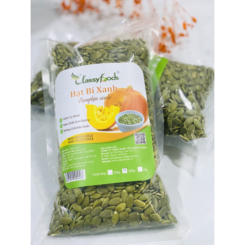 Hạt Bí Xanh Tách Vỏ - 500gr/1kg - Brand: Classy Foods
