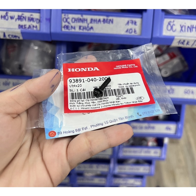 Vít 4x20 , ốc bắt đầu đèn , mặt nạ wave chính hãng honda