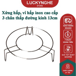 Xửng hấp, vỉ hấp inox cao cấp 3 chân thấp đường kính 13cm