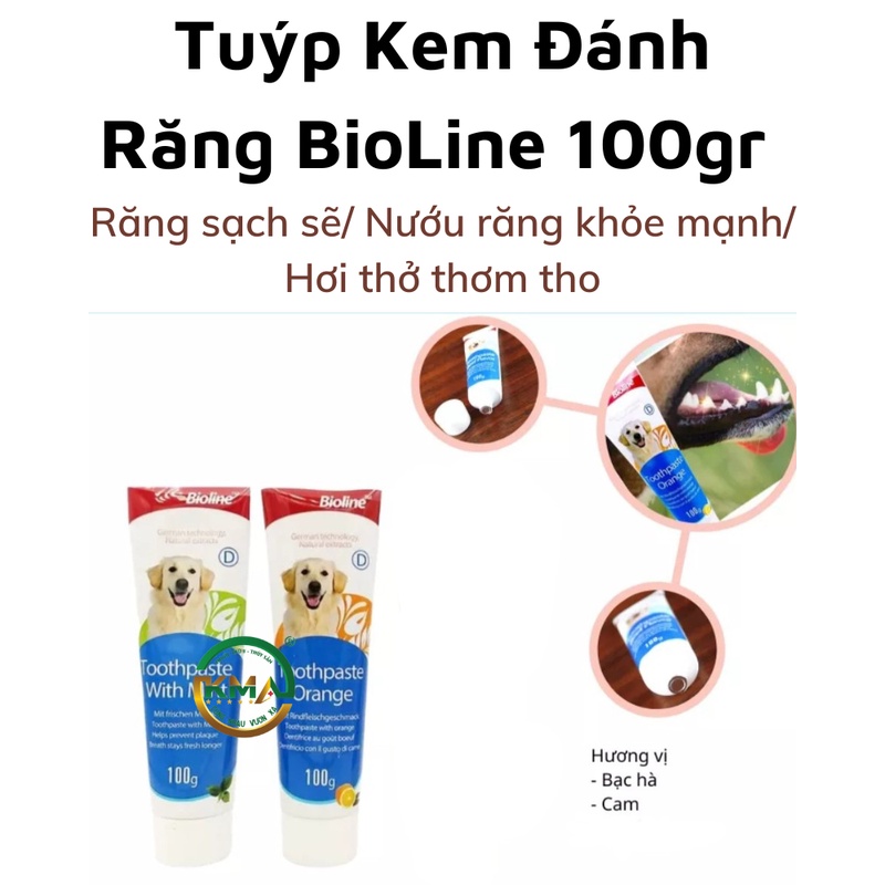 Kem đánh răng Biolin giúp làm sạch răng miệng cho chó mèo 100gr