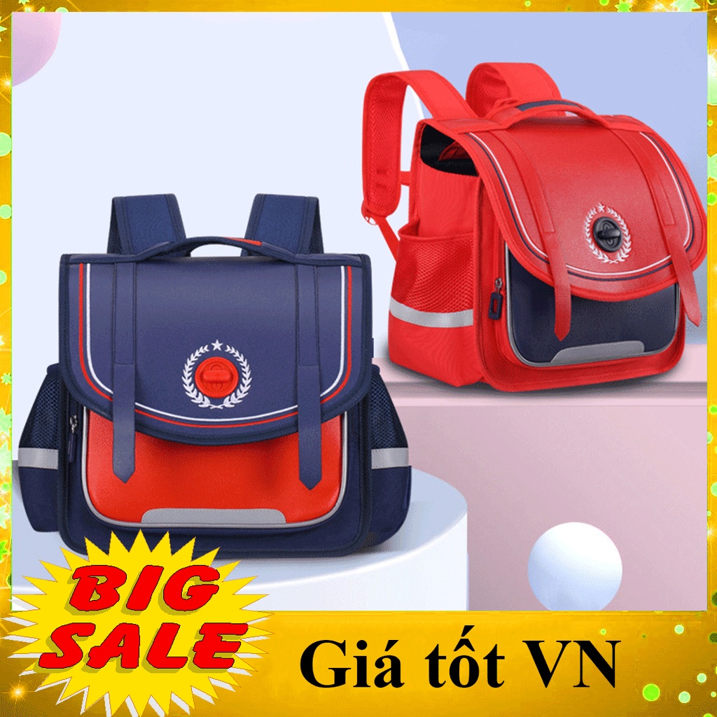 Balo chống gù lớp 1-2 học sinh mẫu Nhật cao cấp, cặp sách ngang cho bé trai gái tiểu học chong thấm nước