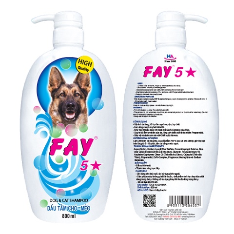 Sữa Tắm Chó Mèo FAY 5 SAO 800ml