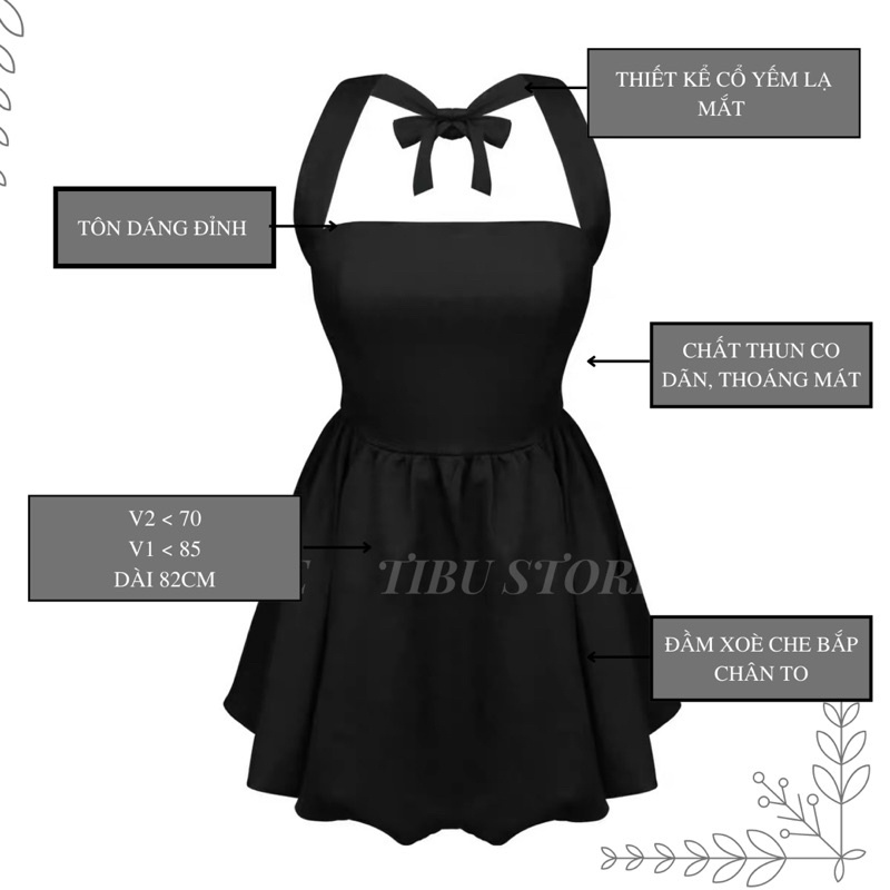 Váy body hai dây cổ yếm nơ TIBU, Đầm ôm body yếm bí thiết kế siêu tôn dáng sexy, vải co giãn, mặc đi chơi, dự tiệc
