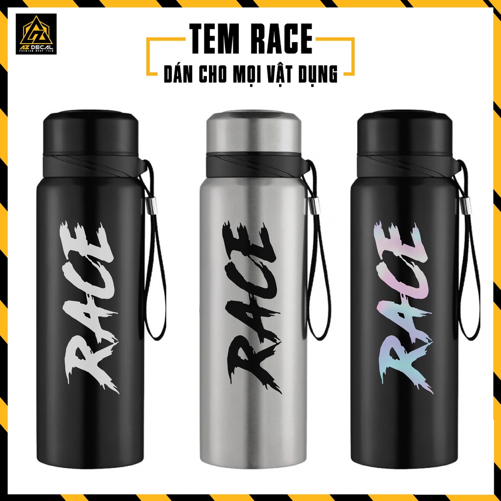 Tem Dán RACE Đổi Màu Phản Quang Hologram | DVT-RACE | Team Decal Sticker Hình Dán Xe Máy Cao Cấp