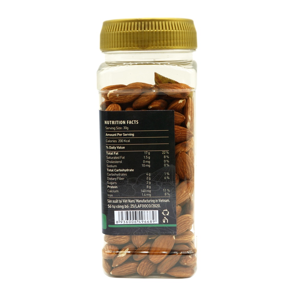 Hạt Hạnh Nhân Mỹ Rang Không Muối Dinh Dưỡng 270g LAFOOCO Unsalted Almond