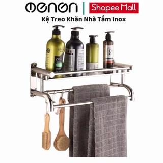 Giá treo khăn nhà tắm 2 tầng beecook inox 304 kệ inox treo tường dán chắc chắn