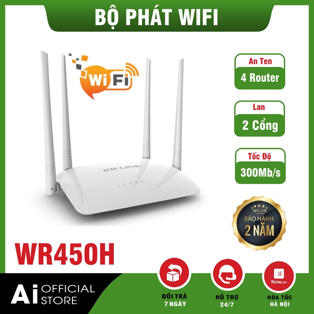 Bộ phát wifi dây Lan WR450H - 4router - Sóng cực khỏe 300Mbps - Chính Hãng - BH 12 Tháng