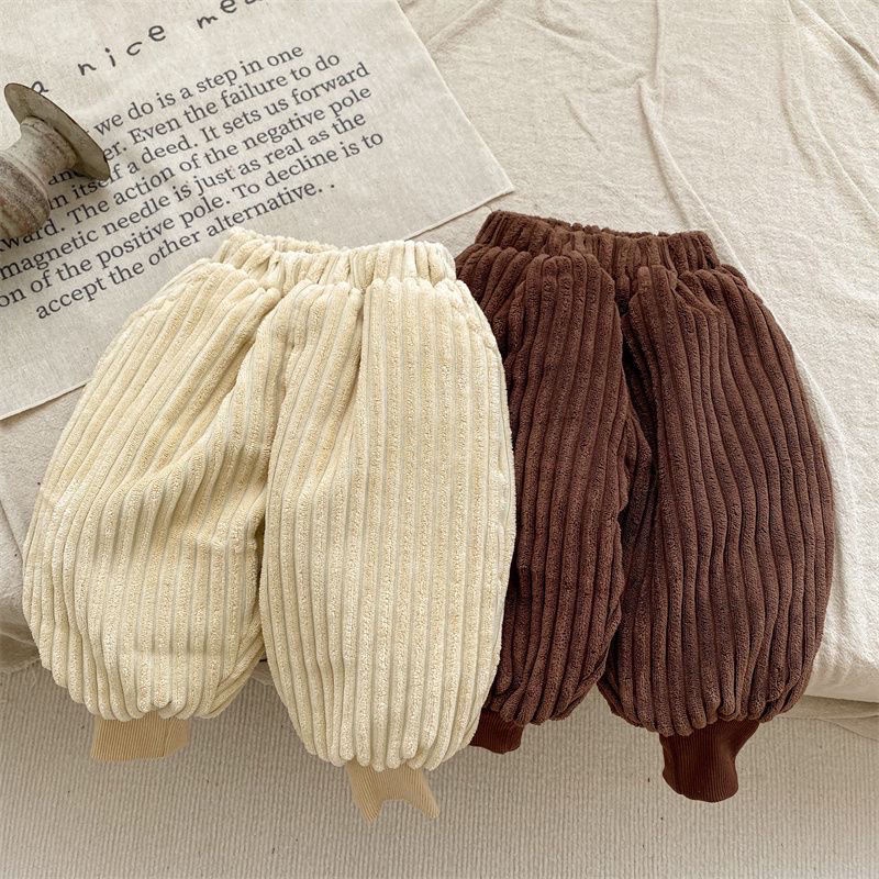 Quần Legging Cotton Lót Lông Cừu Dày Dặn Giữ Ấm Mùa Đông Phong Cách Hàn Quốc Cho Bé