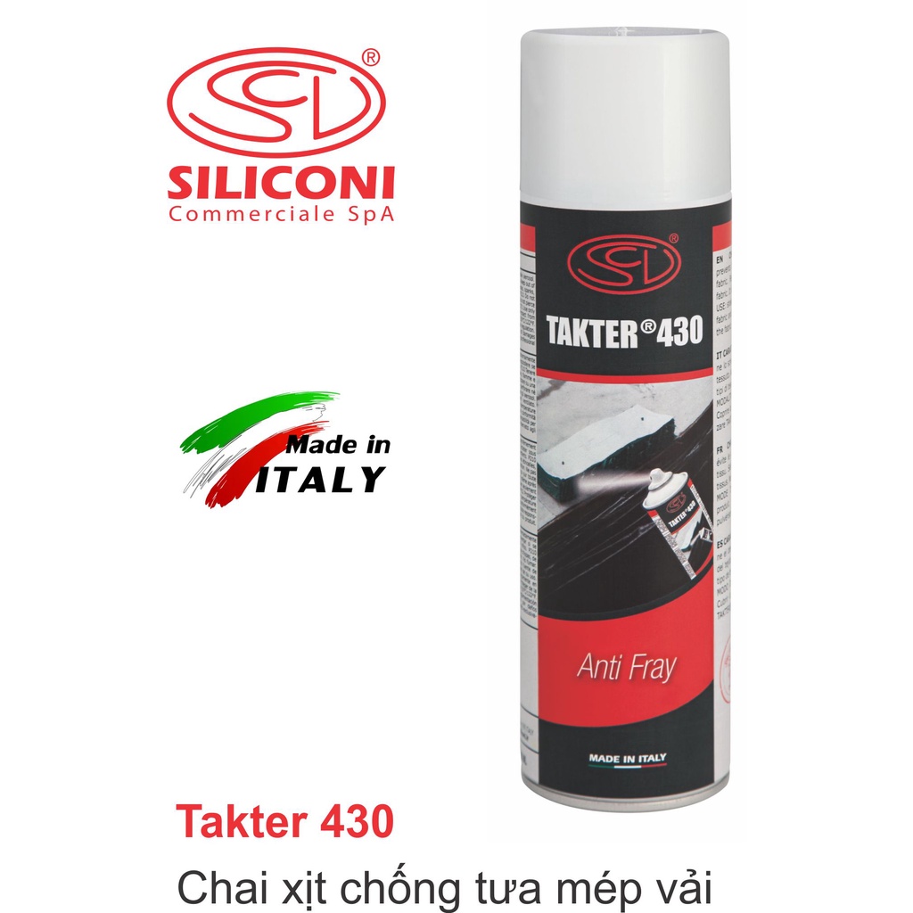 Chai xịt chống tưa mép vải Siliconi Takter 430