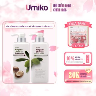 Dầu gội xả Beaua chiết xuất từ dầu Argan và dầu Olive 550ml - Umiko Beauty