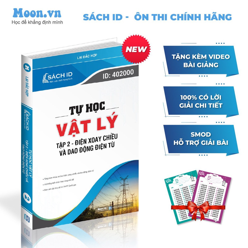 Sách Tự học Vật lý tập 2: Điện xoay chiều và Dao động điện từ Moonbook | Sách ID