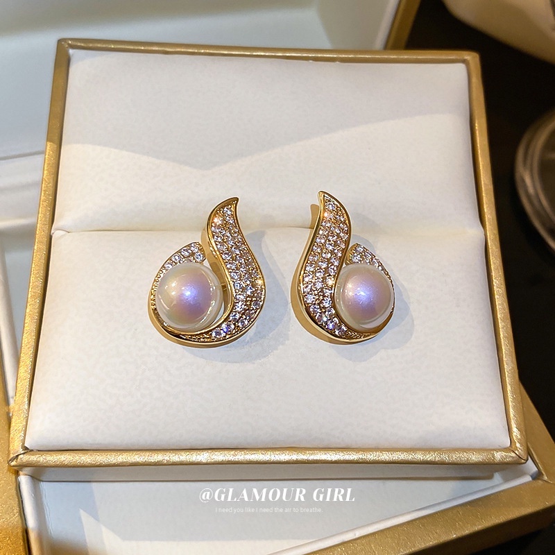 Bông Tai Hình Giọt Nước Đính Đá Zircon Thời Trang Hàn Quốc Cho Nữ