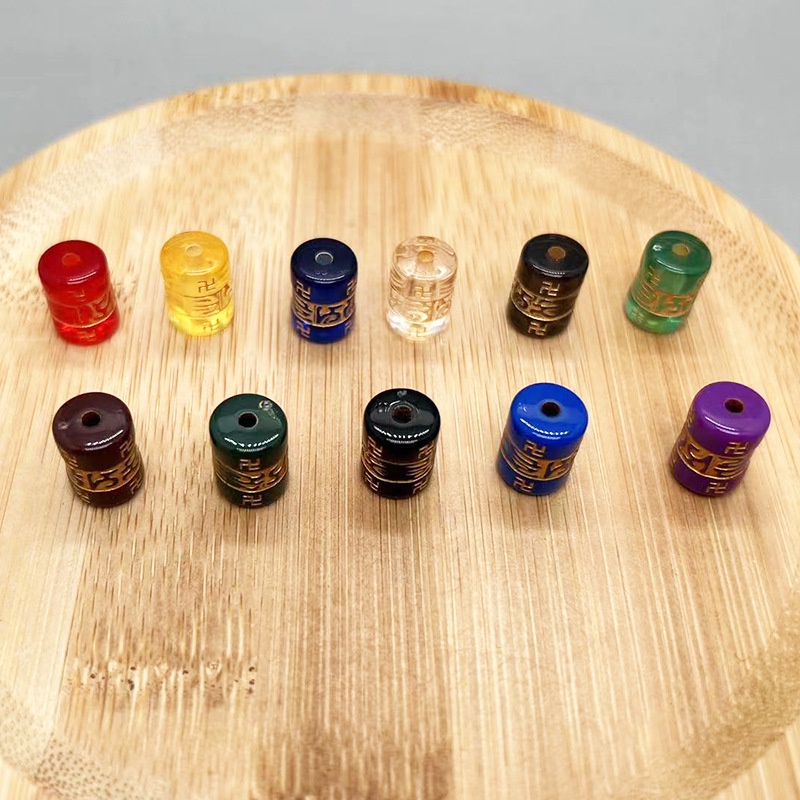 50gam Lu thống nhựa in chú đại bi 8x12mm, 10x14mm làm vòng tay phong thủy