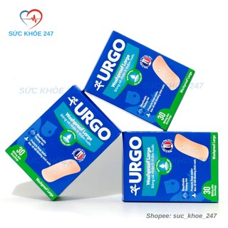 URGO Bản Lớn 30 Miếng/Hộp - Băng Cá Nhân URGO, Ít Thấm Nước, Nhiều Lỗ Thoát Khí Nhỏ, Giúp Da Thông Thoáng