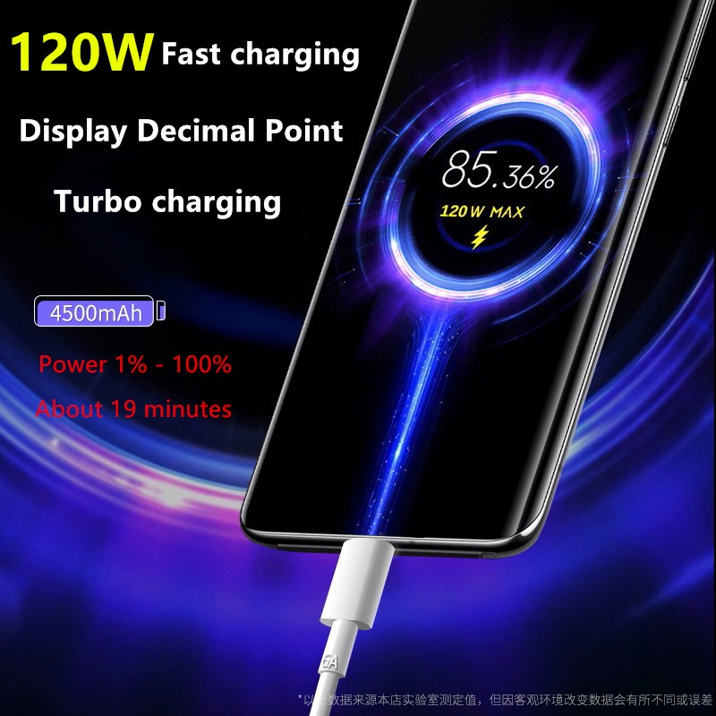 Cáp sạc Xiaomi 120W áp dụng Cáp sạc nhanh 6A Redmi Note11Pro Cáp dữ liệu 11T Pro Poco X3 Pro Tương thích 67W 55W 33W