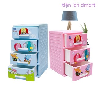 tủ nhựa ngăn kéo nhiều tầng , tủ nhựa mini kitty 3 tầng 4 tầng