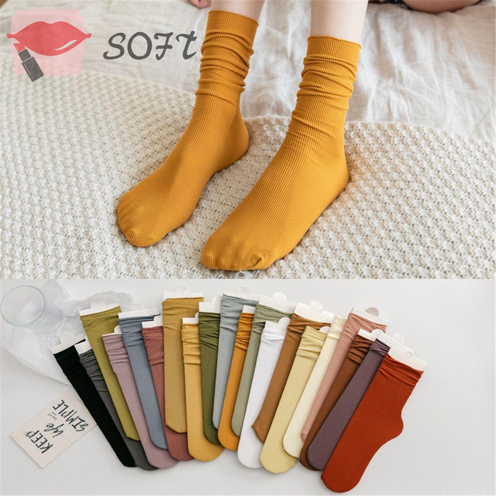 Tất dài mềm mại thoải mái màu trơn nhiều màu tùy chọn DIY