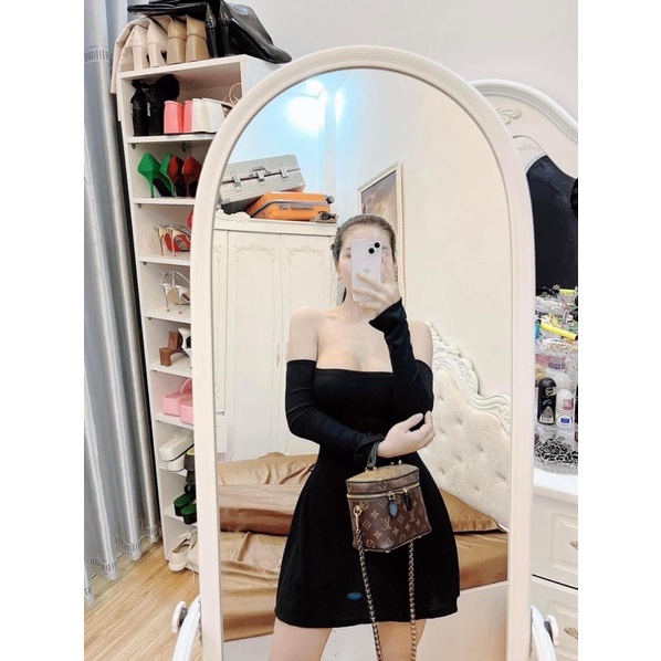 Đầm trễ vai kèm quần thun gân EDNA OOTD