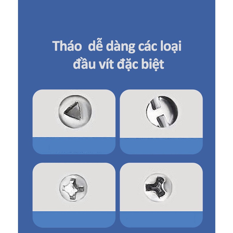 Tô vít đa năng tự động đảo chiều có trợ lực chống trượt, nhiều đầu thay thế