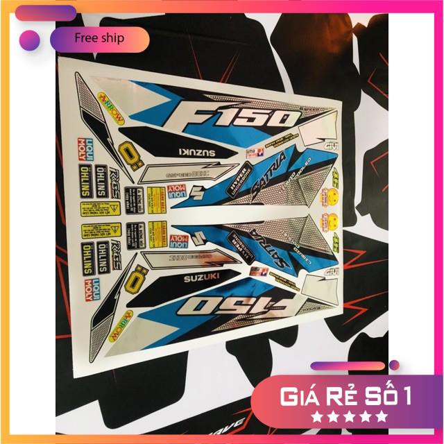 DECAL PVC 5 LỚP CHẤT LƯỢNG CAO Tem rời satria fi chất liệu Crom