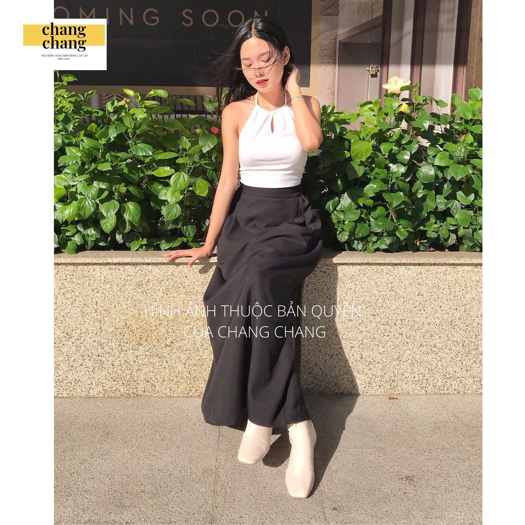 Váy Che Nắng Lưng Thun Cài Nút Mẫu Xếp Ly Gọn Gàng Siêu Xinh | Chang Chang