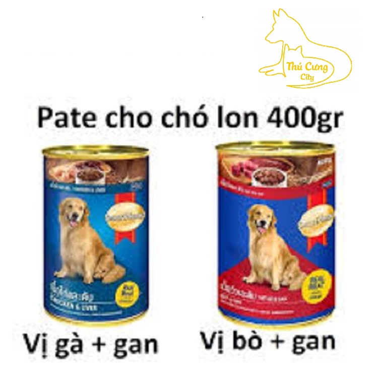 [ pate ] Pate SmartHeart vị bò + gan & Gà + gan dành cho chó dạng lon 400g