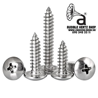 Vít gỗ đầu dù 4 cạnh inox bắt loa m3, m4