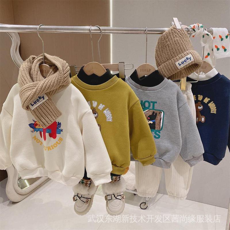 Áo Nỉ Tay Dài Dáng Rộng In Họa Tiết Hoạt Hình Dễ Thương Phong Cách Hàn Quốc Thời Trang Mùa Đông Cho Nữ